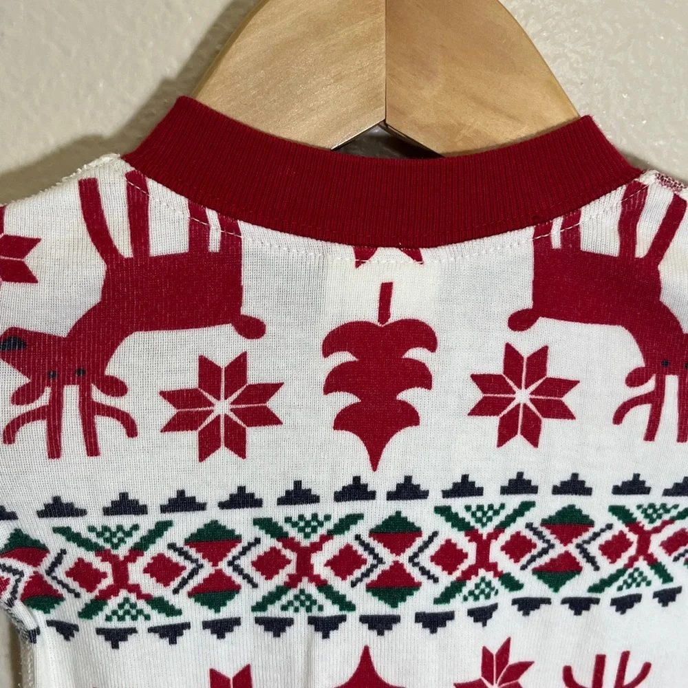 Hanna Andersson Red White Organic Cotton Holiday One Piece Pajama